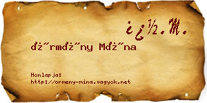 Örmény Mína névjegykártya